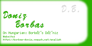 doniz borbas business card